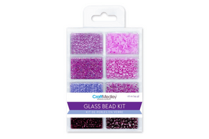 Glass Bead Kit 45g - Viola Purple, glass bead kits, bead kits for kits, bead box for kids, beads for children, beads for a 5 year old, beads for a 6 year old, beads for a 7 year old, beads for an 8 year old, beads for a 10 year old, beads for a 9 year old, crafts for children, Toronto, Canada, purple beads