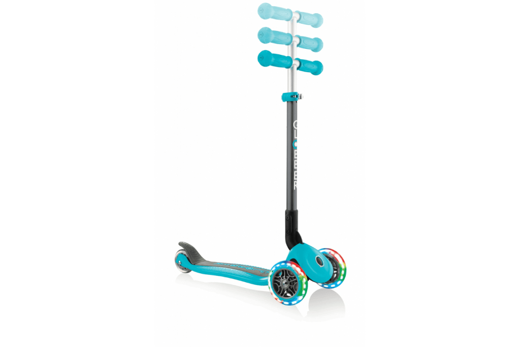 Incredible Novelties Teal Globber Primo Foldable Scooter with Lights