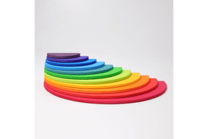 Grimm's Rainbow Semi Circles, Grimm's Toys, Grimm's wooden toys, best Grimm's toys, wooden building toys, rainbow arches, best gift for young children, best building gift, gift registry ideas, rainbow toys, wooden toys, The Montessori Room, Toronto, Ontario, Canada