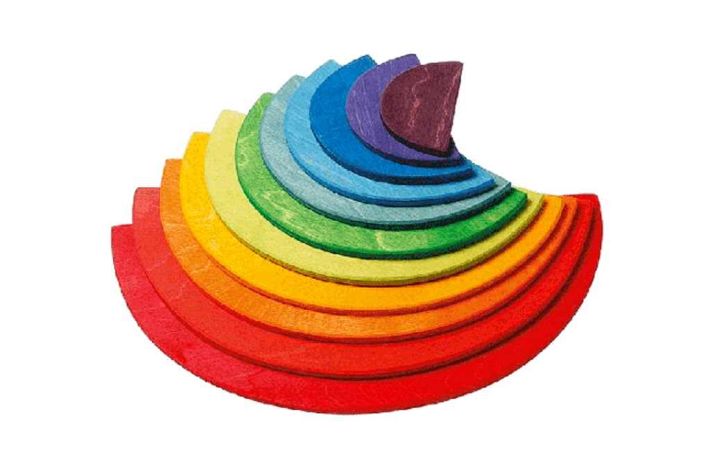 Grimm&#39;s Rainbow Semi Circles, Grimm&#39;s Toys, Grimm&#39;s wooden toys, best Grimm&#39;s toys, wooden building toys, rainbow arches, best gift for young children, best building gift, gift registry ideas, rainbow toys, wooden toys, The Montessori Room, Toronto, Ontario, Canada