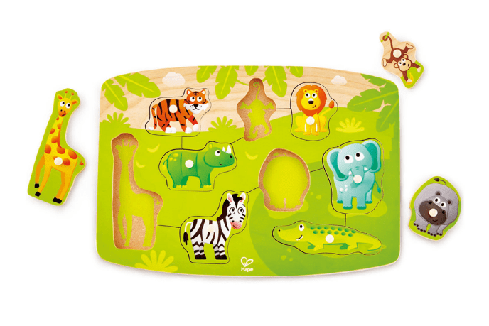 Hape creative toddler wooden top peg puzzle