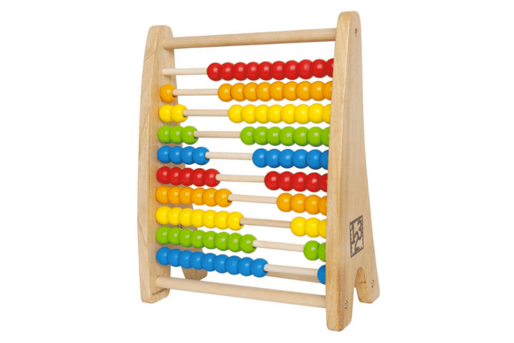 Hape Rainbow Bead Abacus, wooden abacus, children&#39;s abacus, counting, math, colours, patterning, 3 years and up, high quality wooden toys, The Montessori Room, Toronto, Ontario, Canada. 