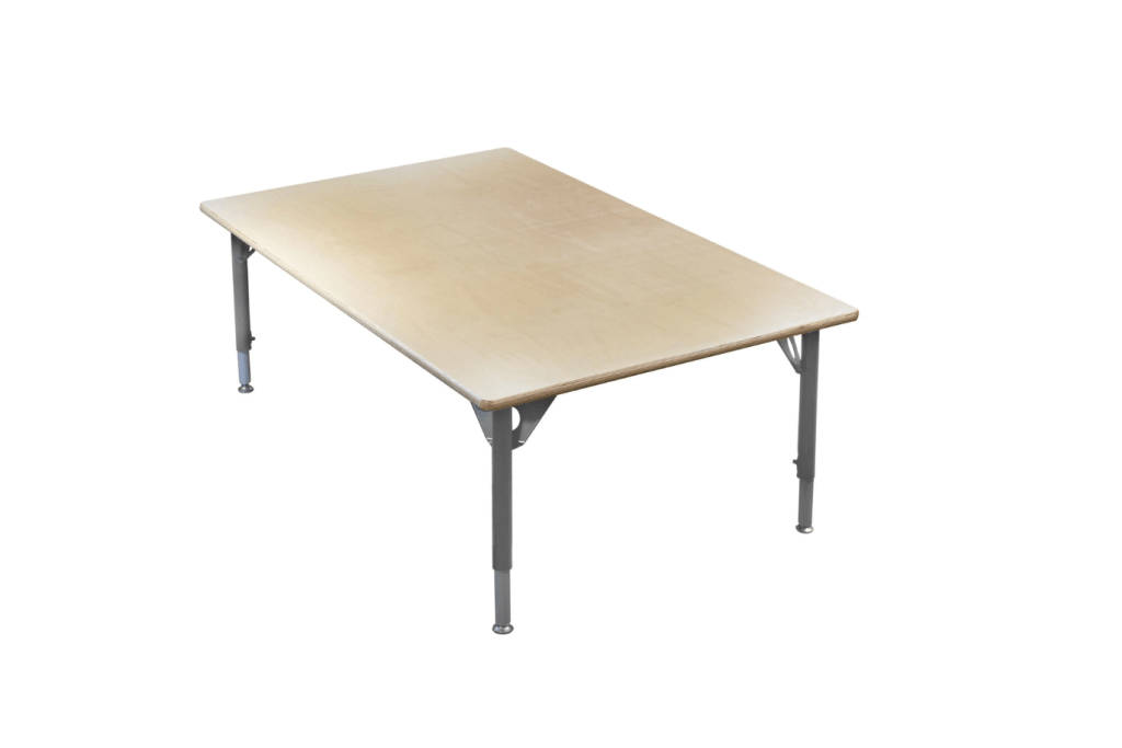 Height-Adjustable Tables, 5 Sizes, Made in Canada, Trojan Classroom Furniture, Montessori Classroom Furniture, Preschool Classroom Furniture, Kindergarten Classroom Furniture, Daycare Furniture, Child Care Centre Furniture, Early Childhood Education Furniture, The Montessori Room, Toronto, Ontario, Canada. 