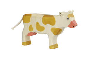 Holztiger Cow - The Montessori Room, Toronto, Ontario, Canada, Holztiger, wooden animals, wooden cow, best wooden figures, imaginative play, open ended play, high quality toys, Little Blue Truck animals