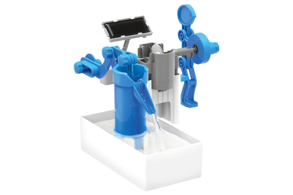 HYBRID-POWERED WATER PUMP – 4M STEM Kit, STEM activities for kids at home, science experiments for kids, experiments to do at home, best science toys for kids, best toys for kids that like science, best toys for a 5 year old, best toys for a 6 year old, best toys for a 7 year old, Toronto, Canada