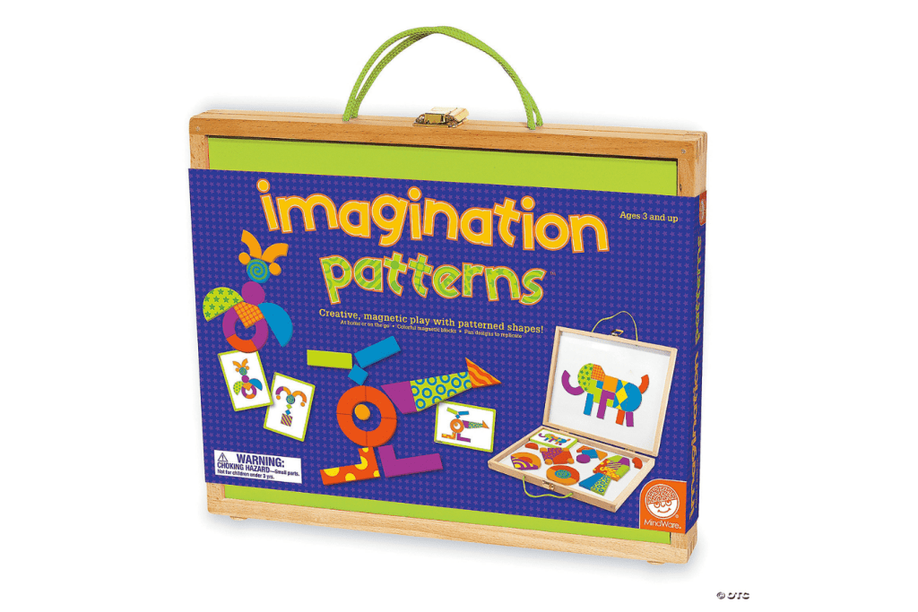 Imagination Patterns Mindware, Magntic tangram game, magnetic carrying case for kids, Travel toys for little kids, magnetic travel toys, tangram for kids, Toronto, Canada