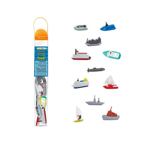 In The Water Toob® - The Montessori Room safari Toob toys, Toronto, Ontario, Canada, Safari Ltd, Toobs, plastic boats, plastic figures, educational toys, different boats, imaginative toys, open ended play