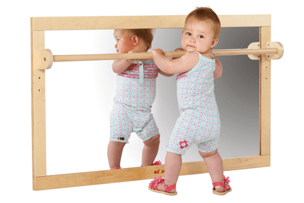 Infant Toddler Mirror with Wooden Bar I The Montessori Room