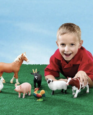 Jumbo Farm Animals - The Montessori Room, Learning Resources, Toronto, Ontario, Canada, horse, goat, pig, rooster, sheep, cow, duck, best animal figures, plastic animals, plastic farm animals, animal figurines, best gift for 3 year old, imaginative play
