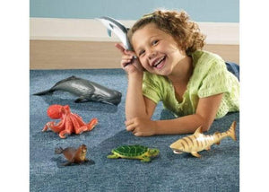 Learning Resources Jumbo Ocean Animals - The Montessori Room, Learning Resources,  Toronto, Ontario, Canada, best animal figures, plastic animals, plastic ocean animals, animal figurines, best gift for 3 year old, imaginative play, whale, dolphin, shark, turtle, seal, octopus