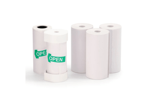 Kidamento Instant Print Paper Refill (5 Rolls) - Model P, paper refills for Kidamento cameras, compatible with VTech Kidizoom PrintCam, 3 regular rolls, 2 adhesive rolls, 300 photos, BPA-free, BPS-free, 28mm diameter and 57mm width, 10 year grade thermal paper, The Montessori Room, Toronto, Ontario, Canada. 
