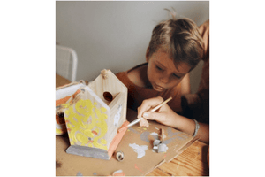 Kinderfeets Birdhouse with Paint and Brushes - The Montessori Room