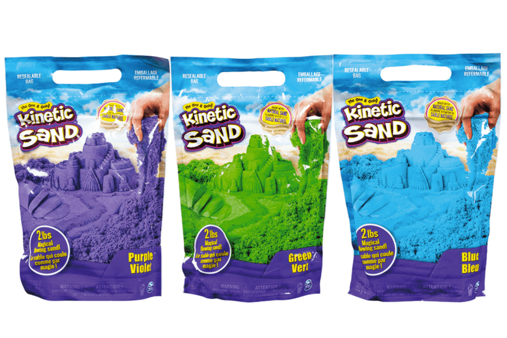 Kinetic Sand - Various Colours (2lbs), colourful kinetic sand, blue kinetic sand, purple kinetic sand, green kinetic sand, 2lbs kinetic sand bag, Toronto, Canada