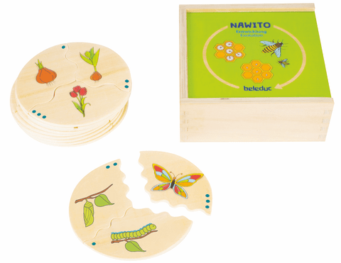 Life Cycle Puzzle by Beleduc - The Montessori Room, Beleduc, wooden puzzles, life cycle puzzles, animal puzzles, educational toys, educational puzzles, science toys, science tools, children&#39;s puzzle, 7 in 1 puzzle, Toronto, Ontario, Canada