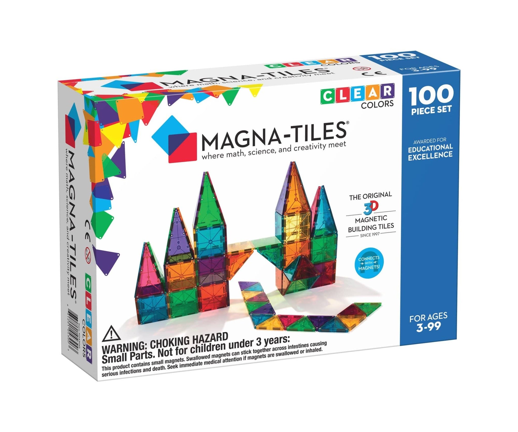 Magna Tiles 100 pc - The Montessori Room, Valtech, magnetic tiles, best magnetic tiles, magnetic building tiles, construction toys, building toys, open ended toys, imaginative play, educational toys, toys for any age, math toys, science toys, creative toys, Toronto, Ontario, Canada, 100 pc