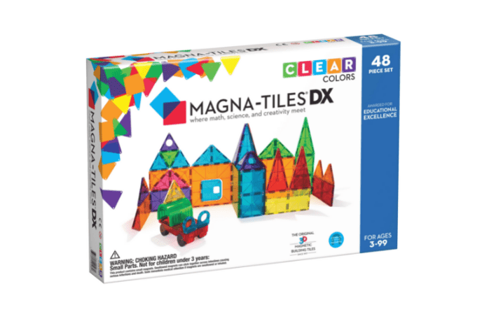 Magna Tiles 48 pc - The Montessori Room, Valtech, magnetic tiles, best magnetic tiles, magnetic building tiles, construction toys, building toys, open ended toys, imaginative play, educational toys, toys for any age, math toys, science toys, creative toys, Toronto, Ontario, Canada, 48