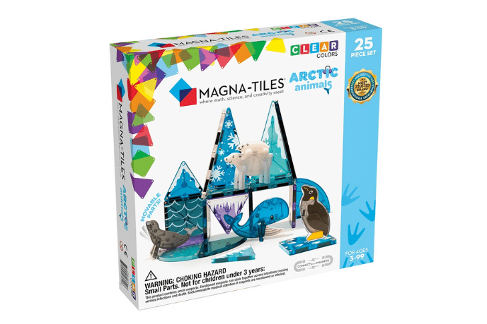 Magna-Tiles® Arctic Animals 25-Piece Set - The Montessori Room, Valtech, magnetic tiles, best magnetic tiles, magnetic building tiles, construction toys, building toys, open ended toys, imaginative play, educational toys, toys for any age, math toys, science toys, creative toys, Toronto, Ontario, Canada, Arctic animals