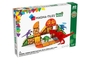 Magna Tiles, Dino World 40 piece set, dinosaur toys, magnetic dinosaurs, magnetic toys, open ended toys, imaginative play, construction toys, building toys, best toys for kids, award winning toys, magnetic tiles, The Montessori Room, Toronto, Ontario, Canada