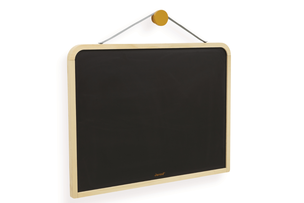 Janod MAGNETIC WALL BOARD, chalk board for kids, wall chalk board, hanging chalk board, magnetic board for kids, chalkboard for kids, open-ended art gifts, art for children, make art with children, toddler art ideas, toddler art materials, Janod Chalkboard for kids, Toronto, Canada