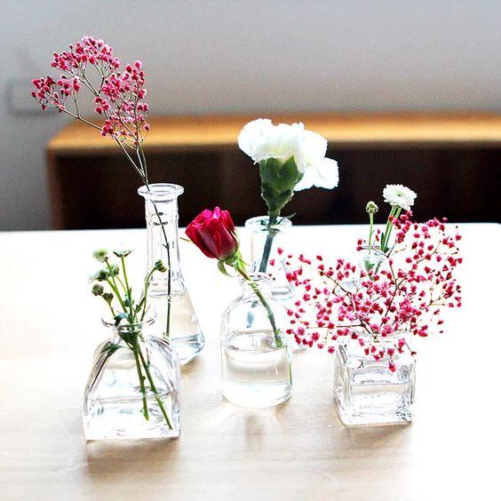 Mini vases - set of 3 - The Montessori Room, Toronto, Ontario, Canada, Montessori materials, Montessori practical life materials, flower arranging materials, vases for chlidren, toddler vases, Montessori flower arranging, Montessori activities