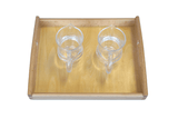 Montessori Dry Pouring Activity - includes 2 Glass Pitchers & Wooden Tray