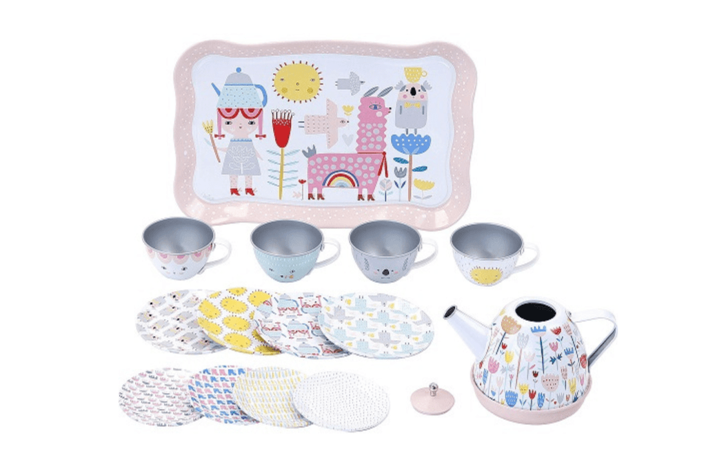 Musical Tin Tea Set illustrated by Suzy Ultman I The Montessori Room Toronto