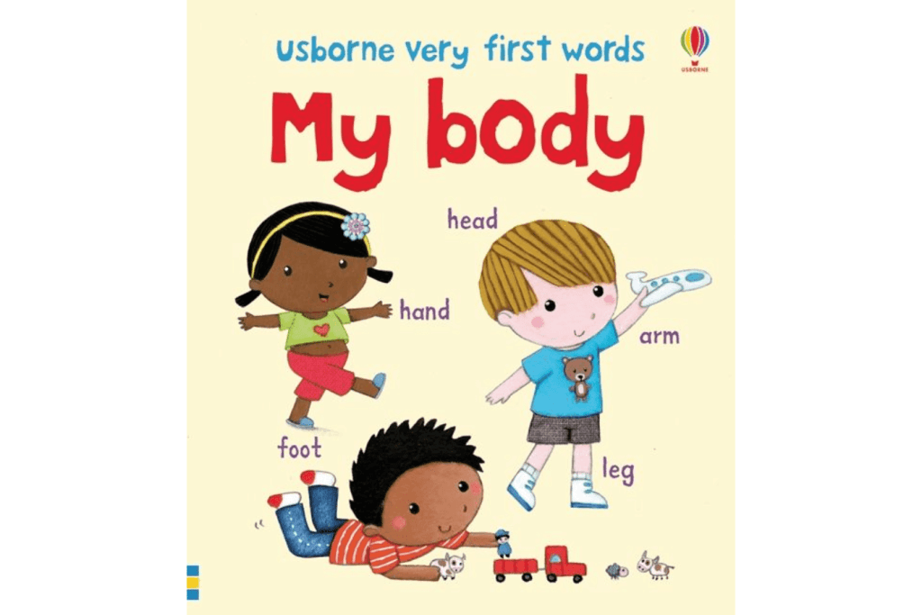 My Body, Usborne, children's books, board books, Usborne very first words, books that teach children the names of body parts, body parts, first words books, books about the body, children's books about the body, The Montessori Room, Toronto, Ontario, Canada