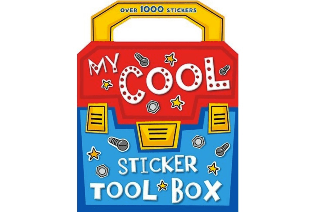 My Cool Sticker Tool Box By Chriss Scollen, Charlotte Stratford &amp; Make Believe Ideas, tool stickers, tool gifts for kids, toys for kids who like tools, tool activity book, tool stickers, tool activities for kids, Toronto, Canada