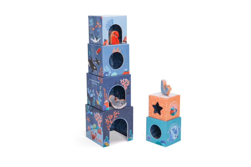 Nesting Cubes & 3 Marine Animals