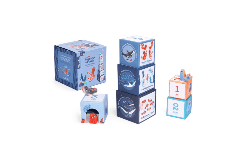 Nesting Cubes & 3 Marine Animals