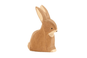 Rabbit Sitting By Ostheimer Wooden Toys, ostheimer Toronto, wooden animals, woodland animals, wooden toys, toys made in Germany, toys made in European, fair trade toys, best wooden toys, wooden toys Canada, Toronto, Canada