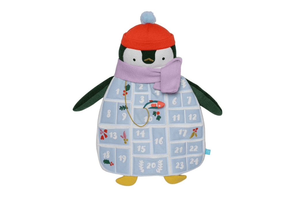 Penguin Advent Calendar, Polly Penguin by Manhattan Toy, countdown to Christmas, chocolate-free advent calendar, reusable advent calendar, ages 3 years and up, The Montessori Room, Toronto, Ontario, Canada. 