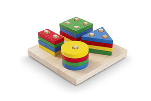 Plan Toys Geometric Sorting Board - The Montessori Room, Plan Toys, Toronto, Ontario, Canada, shape toys, educational toys, wooden toys, math toys, toddler toys, shapes and numbers, geometric shapes toys, The Play Kits by Lovevery, Lovevery, Montessori toy subscription, buy Lovevery item individually, Lovevery Canada, Lovevery in store, The Enthusiast Play Kit 28 - 30 Months