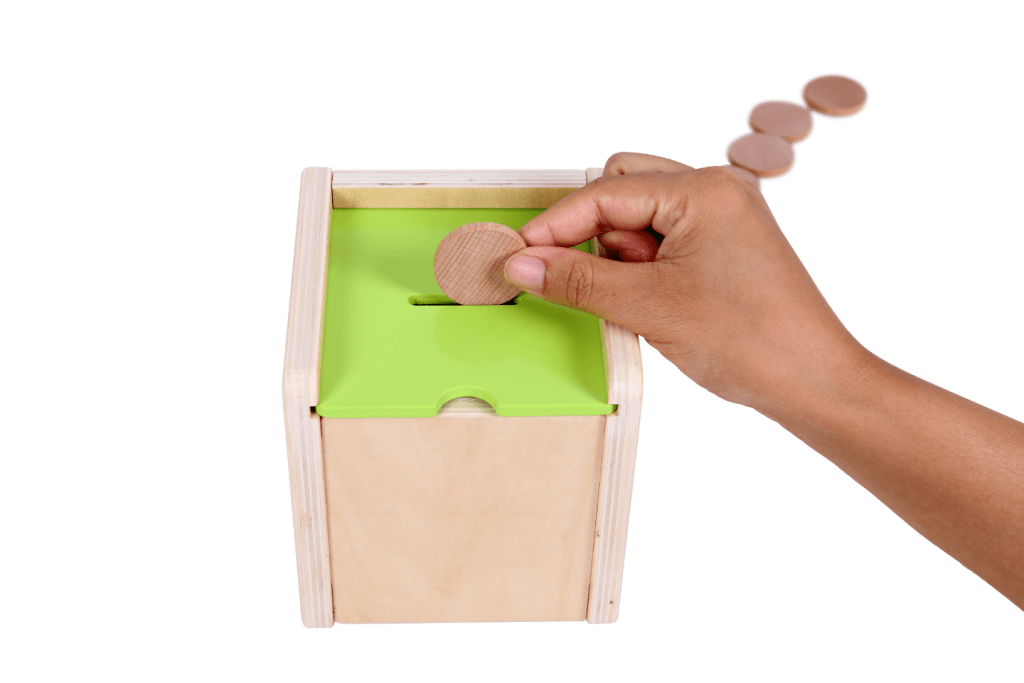 Wooden Box with 2 Lids for Inserting or Dropping