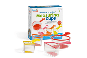 RAINBOW FRACTION? MEASURING CUPS (SET OF 4) – HAND 2 MIND, visual measuring cups, measuring cups for kids, measuring cups with fractions, Toronto, Canada, The Play Kits by Lovevery, Lovevery, Montessori toy subscription, buy Lovevery item individually, Lovevery Canada, Lovevery in store, The Analyst Play Kit 46 - 48 Months