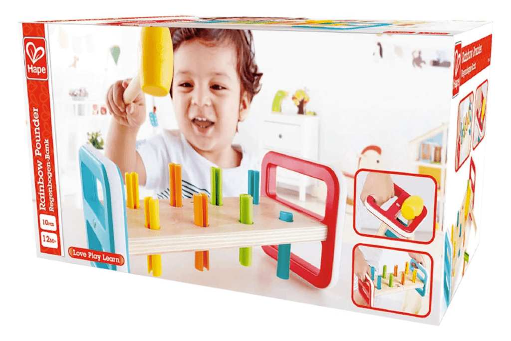 Rainbow Pound-A-Peg Bench - Hape