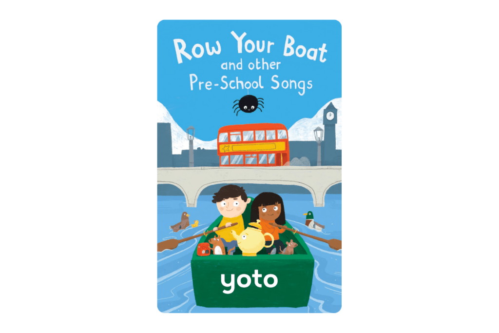 Yoto Card: The Wheels on the Bus, Yoto Play, Yoto Player, Yoto card, sing a long songs for kids, 26 favourite preschool songs, best songs for young kids, audio player for kids, The Montessori Room, Toronto, Ontario, Canada, bestselling yoto card, Row Your Boat and other Pre-School Songs