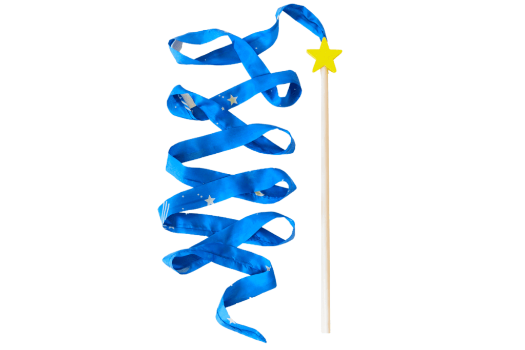 Sarah's Silks large Star Streamer, children's magic wands, wooden wands for kids, pretend wands for children, Sarahs Silks wands, silk wands, magic wands, Toronto, Canada