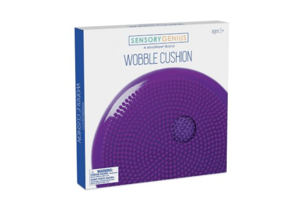 Wobble Cushion, Sensory Genius, Mindware, fidget cushion, balance cushion, air filled cushion, sensory cushion, fidget toy, tools to help children concentrate in school, tools for balance, tools for focus, sensorimotor development, sensory, The Montessori Room, Toronto, Ontario, Canada
