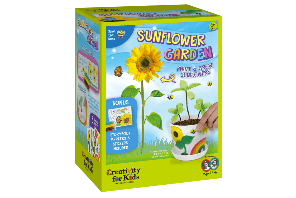 Sunflower Garden Kit, age 6 years and up, children&#39;s gardening kit, planting sunflowers, care of the outdoor environment, Montessori practical life, The Montessori Room, Toronto, Ontario, Canada. 