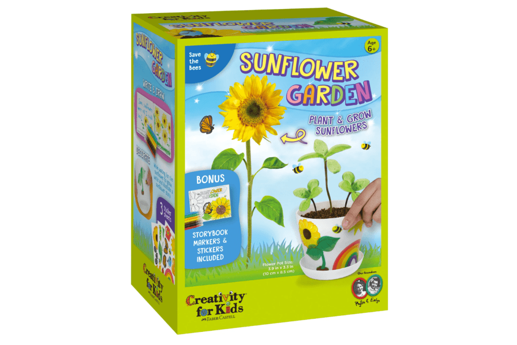 Sunflower Garden Kit, age 6 years and up, children's gardening kit, planting sunflowers, care of the outdoor environment, Montessori practical life, The Montessori Room, Toronto, Ontario, Canada. 