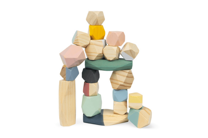 Sweet Cocoon Stacking Stones - The Montessori Room, Janod, Toronto, Ontario, Canada, ocamora rocks, stones, wooden toys, strategy toys, stacking toys. The Play Kits by Lovevery, Lovevery, Montessori toy subscription, buy Lovevery item individually, Lovevery Canada, Lovevery in store, The Free Spirit Play Kit 34 - 36 Months