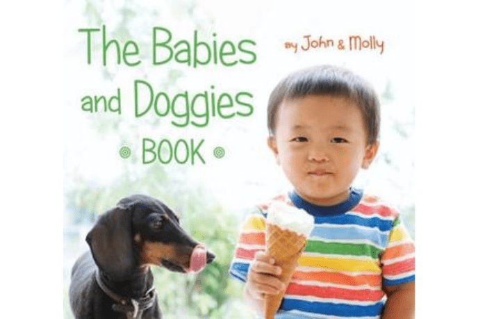 The Babies And Doggies Book by John Schindel & Molly Woodward - The Montessori Room, Toronto, Ontario, Canada, children's book, board book, non fiction books for kids, toddler book, baby book, real life book, real life pictures