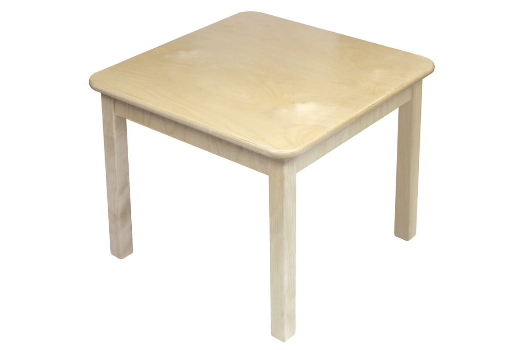 Toddler Classroom Table, 6 versions, baltic birch, uv resistant, rounded edges, Montessori classroom furniture, child care centre furniture, Made in Canada classroom furniture, The Montessori Room, Toronto, Ontario, Canada. 