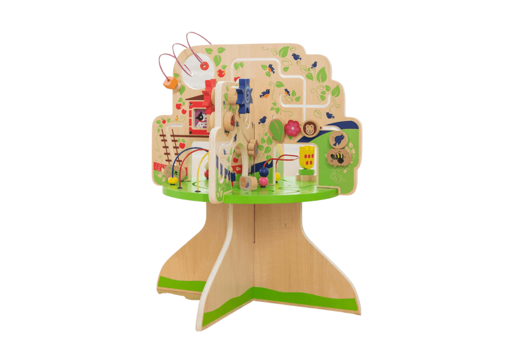 Tree Top Adventure, Manhattan Toy, baby activity centre, wooden play centre, wooden activity centre, baby toys, The Montessori Room, Toronto, Ontario, Canada