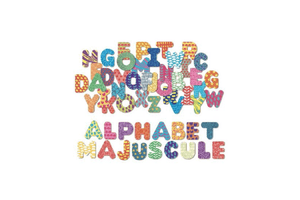 Uppercase Letter Magnets by Vilac, 56 wooden magnets, uppercase letters, 3 years and up, learn to spell, fridge magnets, colourful magnets, fine motor skills, hand-eye coordination, language development, The Montessori Room, Toronto, Ontario, Canada.