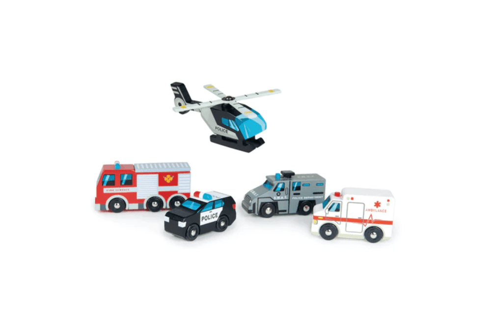 Wooden Emergency Vehicles by Tender Leaf Toys I The Montessori Room