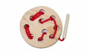 Wooden Mouse & Cheese - The Montessori Room, Thorpe Toys, Toronto, Ontario, Canada, Made in Canada, mouse and cheese, threading activity, fine motor toys, hand eye coordination, educational toys