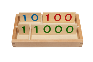 Wooden Number Cards with Box (1-9000), Toronto, Canada, Montessori Materials, Shelf Work, Numbers