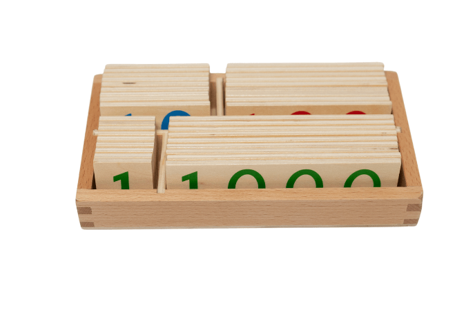 Wooden Number Cards with Box (1-9000) I The Montessori Room